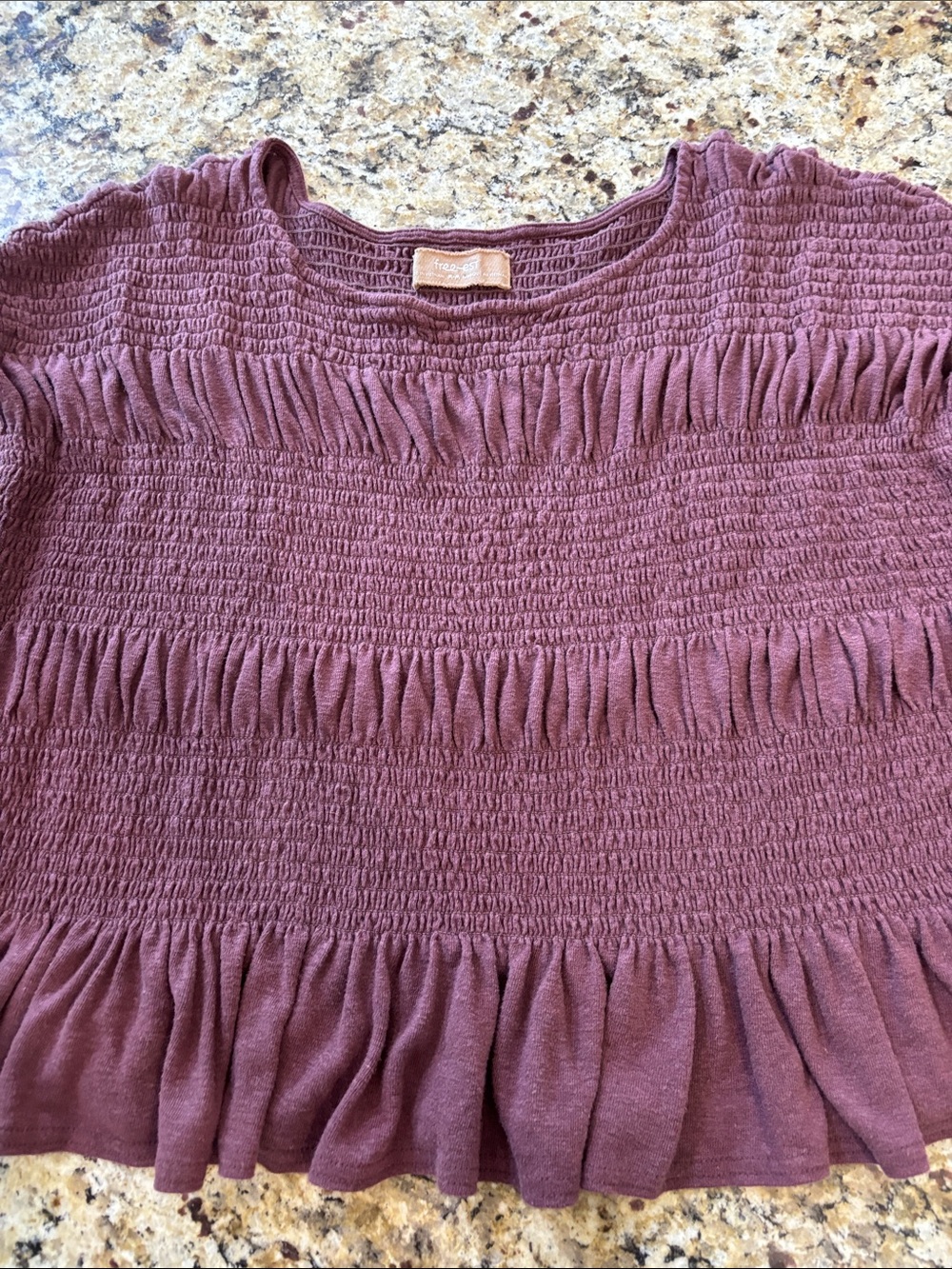 Free-est Smocked Plum Women’s Top - Unbranded